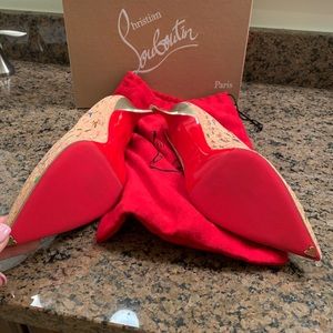 NWT Christian Louboutin Pigalle Follies Cork 55mm